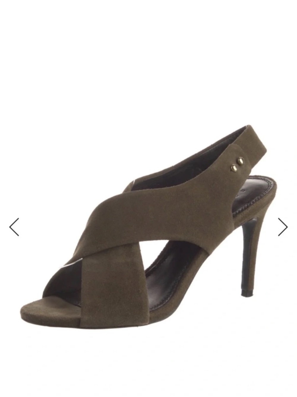 Elegant Suede Moss Green Sandro Heels